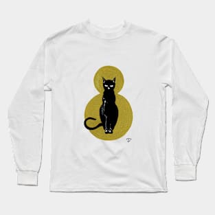 Gold Black Cat Long Sleeve T-Shirt